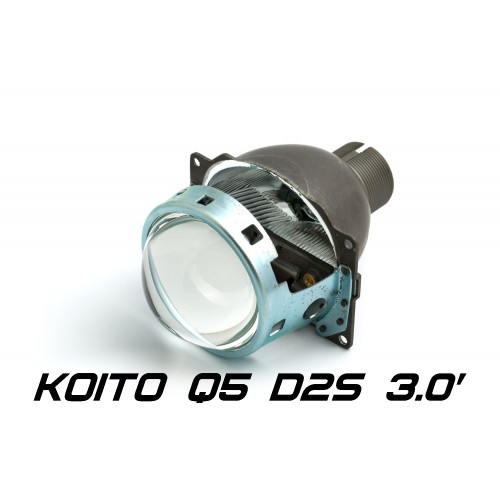 Биксеноновая линза Koito Q5 3.0" D2S, круглый модуль под лампу D2S 3.0 дюйма без бленды